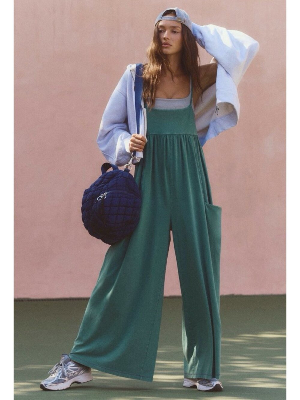 Free People Movement Women’s M Evergreen Sleeveless Wide Leg Jumpsuit NWT